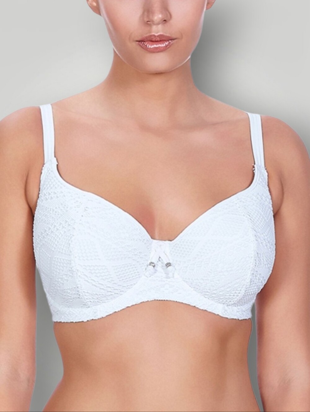 Freya Sundance Sweetheart Padded Bikini Top White 36DDD Crochet Swim AS3970